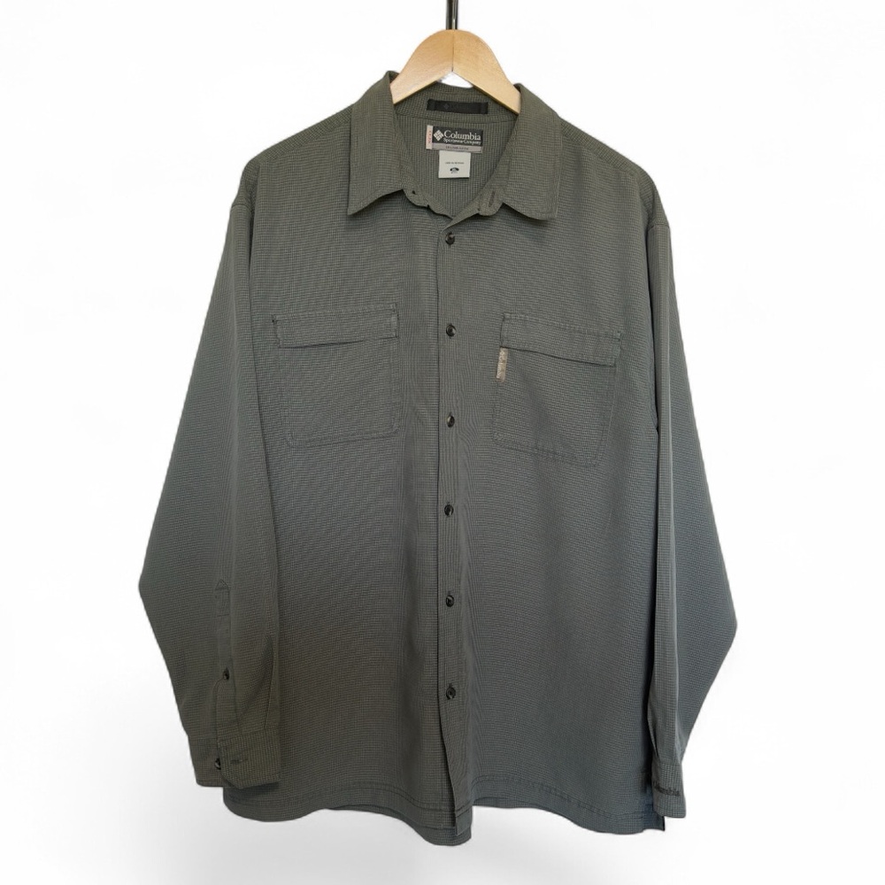 Columbia Men’s XCO Olive Green Long Sleeve Button Up Shirt Size XL Outdoor